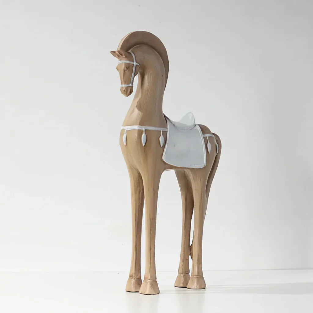 Handcrafted Wooden Horse Figurine with Carved Detail for Your Home