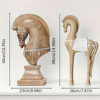 Wooden Horse Figurine Handcrafted with Intricate Details, lifestyle image - House Of Avana