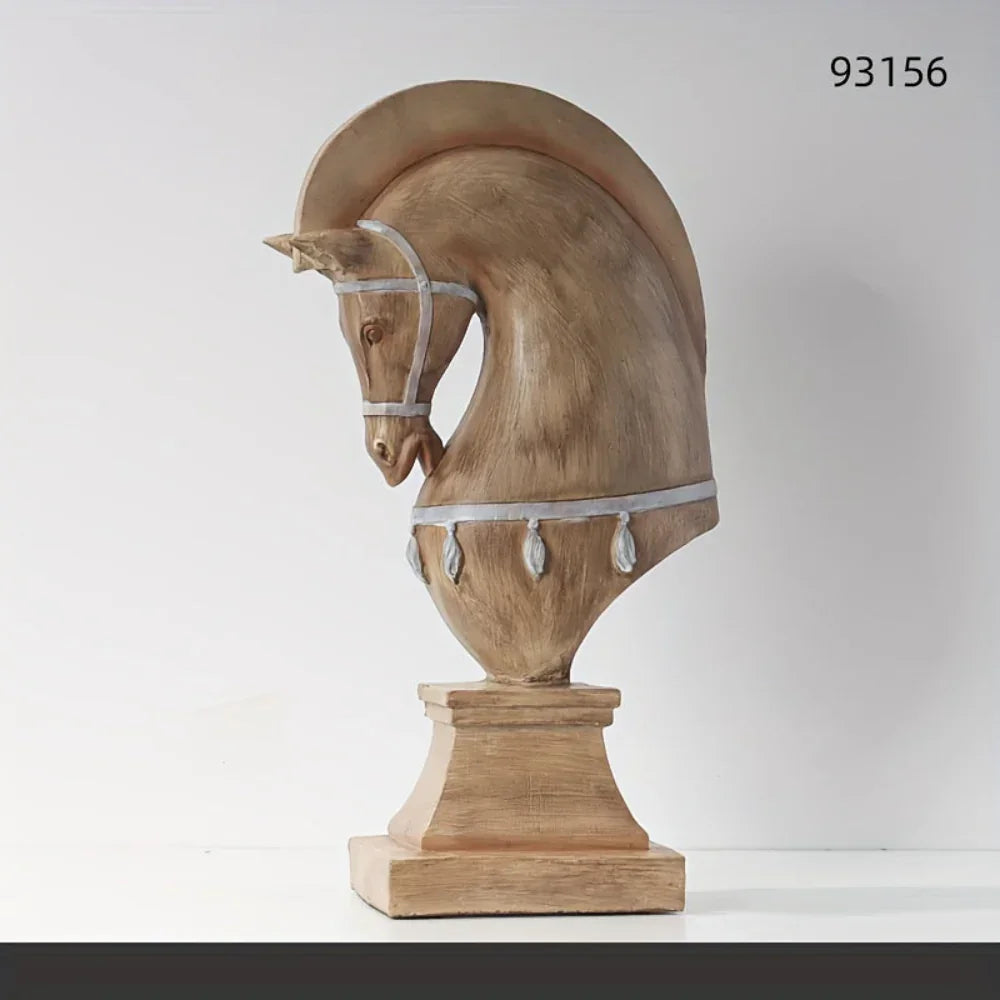 Wooden Horse Figurine Handcrafted with Intricate Details, top view - House Of Avana