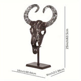 Handcrafted Bull Skull Decor With Stand House Of Avana