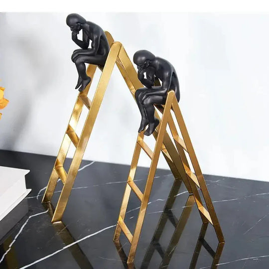Thinker on a Ladder Character Statue - House Of Avana