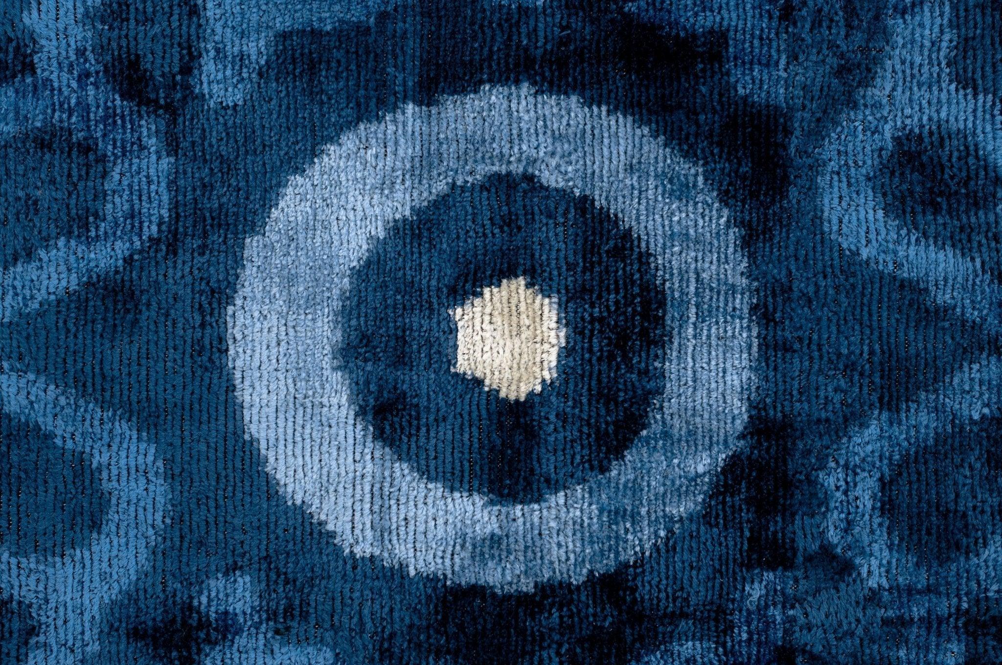 Handmade Blue Medallion Design Throw Pillow - 16x24 inch, Vegetable Dyed with Premium Down Feather Insert Canvello