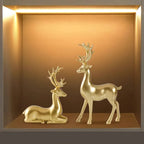 1 Pair, Resin Deer Figurines, 2 Sizes, Artistic Home Decor, Perfect for Entryway, Bar, Christmas Ornament, Craft Material House Of Avana