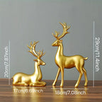 1 Pair, Resin Deer Figurines, 2 Sizes, Artistic Home Decor, Perfect for Entryway, Bar, Christmas Ornament, Craft Material House Of Avana