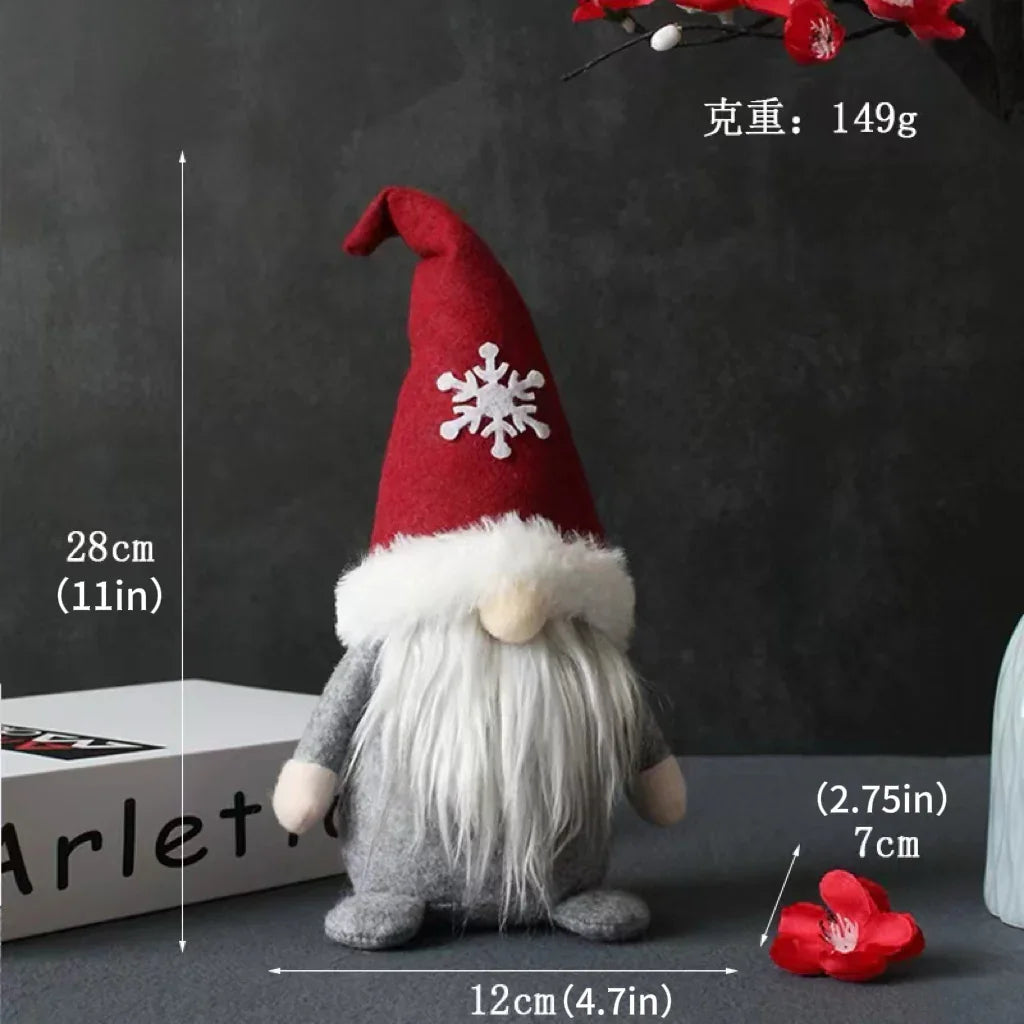 Three Items, Festive Ornaments, Imaginative Hooded Dolls Without Faces, Holiday Gnome Santa Figures, Christmas Adornments, Seasonal Decorations, Scene Embellishments, Home Decor, Window Displays, Festive Party Decorations. House Of Avana [[SKU:HOA-XMS-054]]