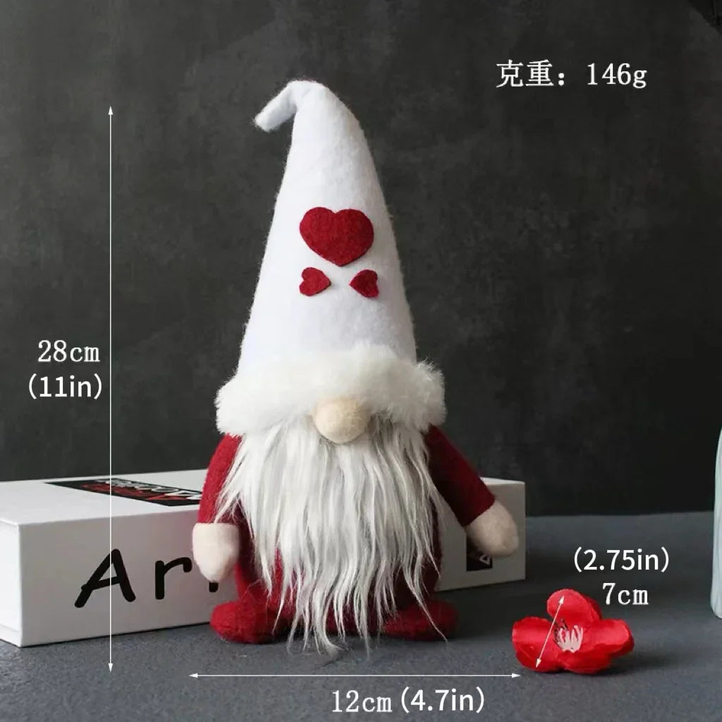 Three Items, Festive Ornaments, Imaginative Hooded Dolls Without Faces, Holiday Gnome Santa Figures, Christmas Adornments, Seasonal Decorations, Scene Embellishments, Home Decor, Window Displays, Festive Party Decorations. House Of Avana [[SKU:HOA-XMS-054]]