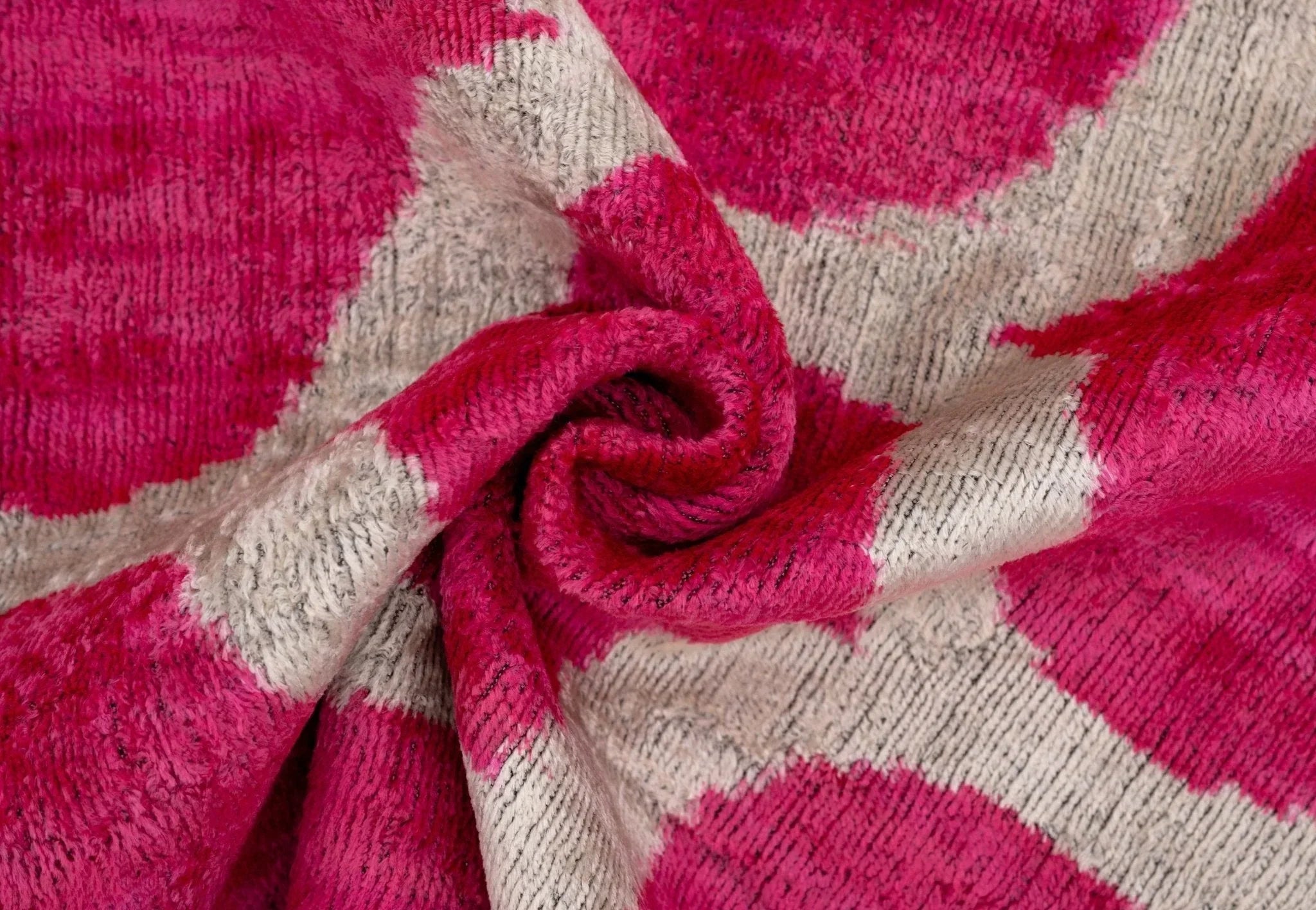 Handmade Pink Geometric Design Throw Pillow - 16x24 inch, Vegetable Dyed with Premium Down Feather Insert Canvello
