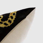 Handmade Silk Velvet Leopard Print Throw Pillow - 16x24, Bold Exotic Design with Down Feather Insert Canvello