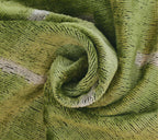 Handmade Silk Velvet Minimalist Throw Pillow - 20x20, Green with White Accent Lines, Down Feather Insert Canvello