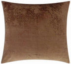 Handmade Solid Brown Silk Velvet Throw Pillow - 20x20, Luxurious Velvet Design with Down Feather Insert Canvello