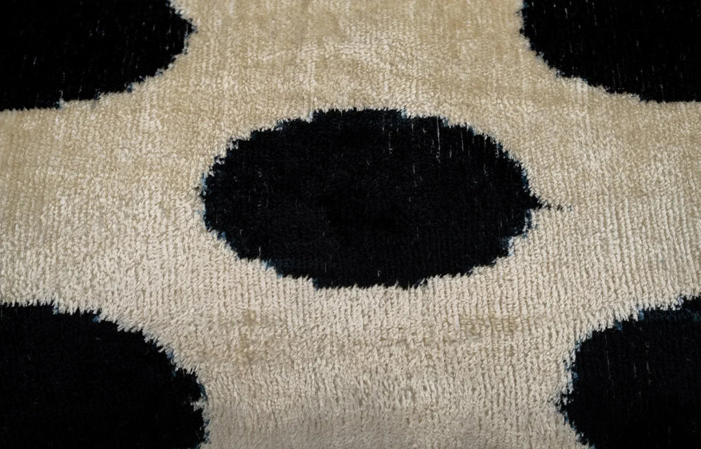 Handmade Throw Pillow Cover & Feather Insert | Black White Polka Dot| Soft Throw Pillow| Luxury Decorative for Couch | 16 x 24 in Canvello