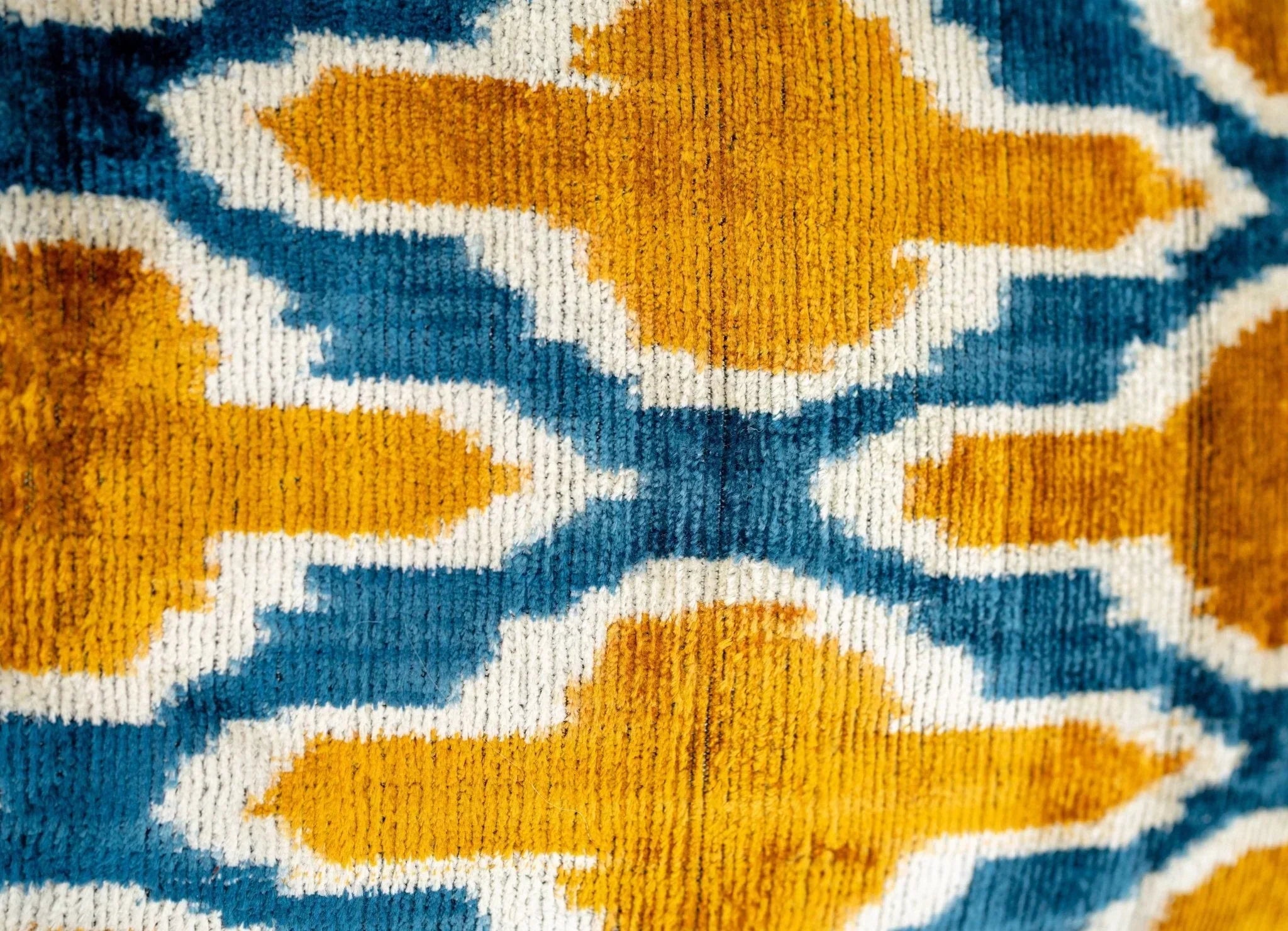 Handmade Throw Pillow Cover & Feather Insert | Gold Blue Geometric | Soft Throw Pillow| Luxury Decorative for Couch | 16 x 24 in Canvello