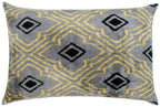 Handmade Throw Pillow Cover & Feather Insert | Yellow Gray Pillow | Soft Throw Pillow| Luxury Decorative for Couch | 16 x 24 in Canvello