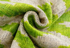 Handmade Throw Pillow Cover & Feather Insert | Zigzag Green Ivory | Soft Throw Pillow| Luxury Decorative for Couch | 16 x 24 in Canvello