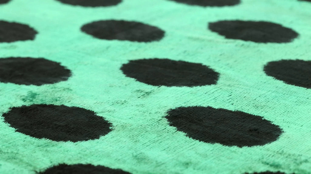 Handmade Velvet Lumbar Pillow in Green and Black Polka Dot Design - High-Quality 16x24 Inch Decorative Accent with Premium Down Feather Insert Canvello