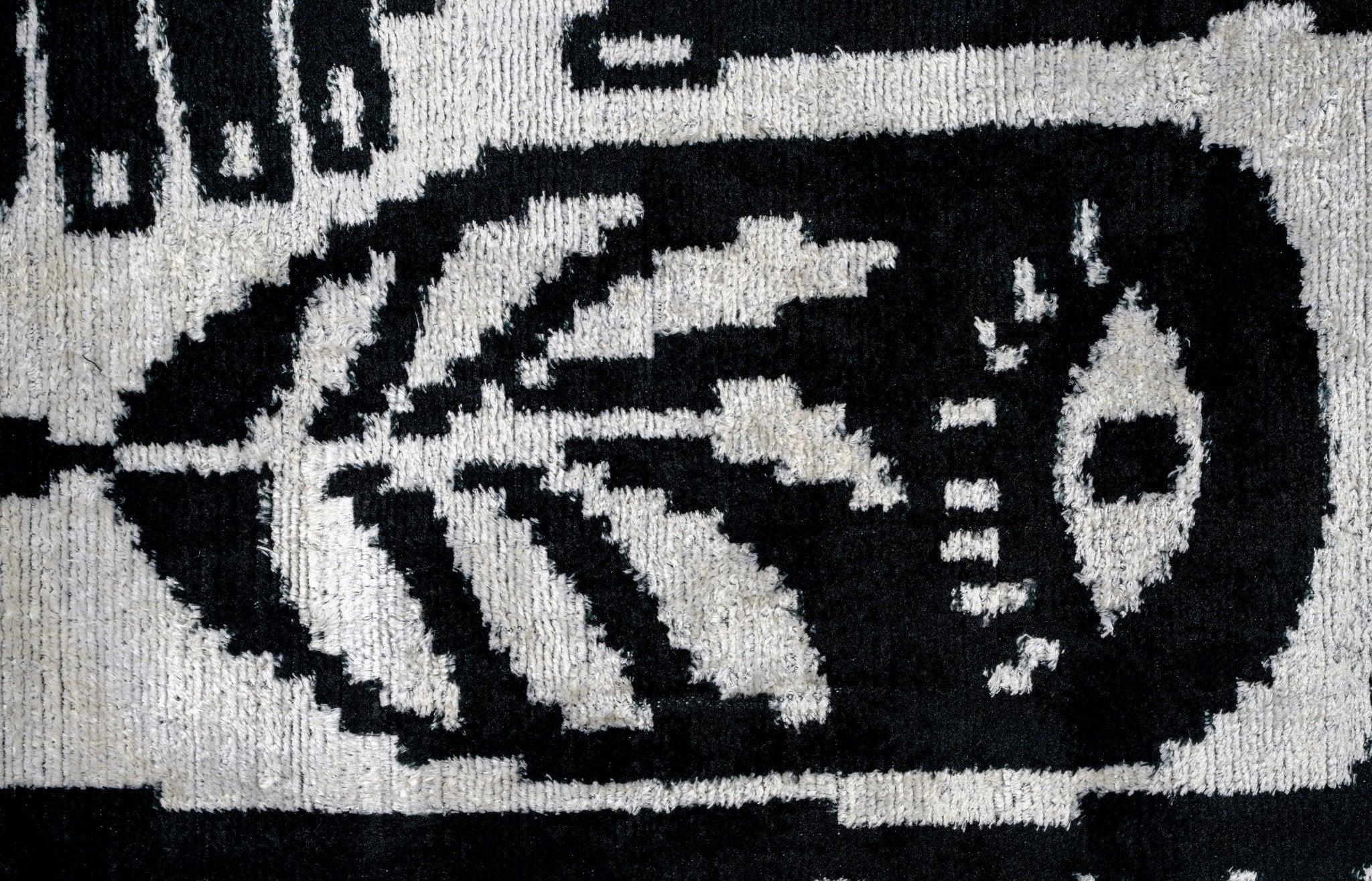Handmade Velvet Throw Pillow with Black and White Abstract Eye Design - High-quality 20x20 Inch... - House Of Avana