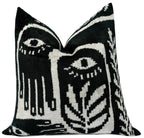 Handmade Velvet Throw Pillow with Black and White Abstract Eye Design - High-quality 20x20 Inch... - House Of Avana