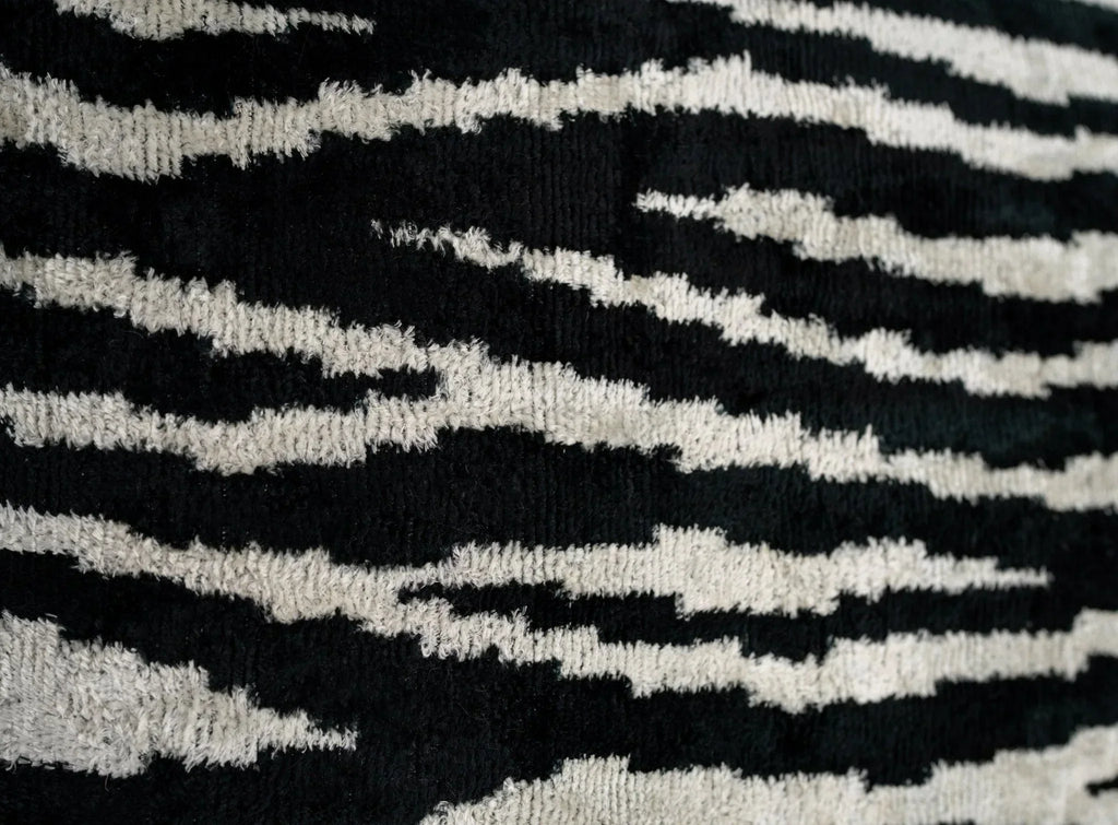 Handmade Velvet Throw Pillow with Black and White Zebra Print Design - High-Quality 20x20 Inch Decorative Accent with Premium Down Feather Insert Canvello