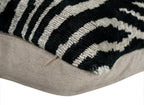 Handmade Velvet Throw Pillow with Black and White Zebra Print Design - High-Quality 20x20 Inch Decorative Accent with Premium Down Feather Insert Canvello