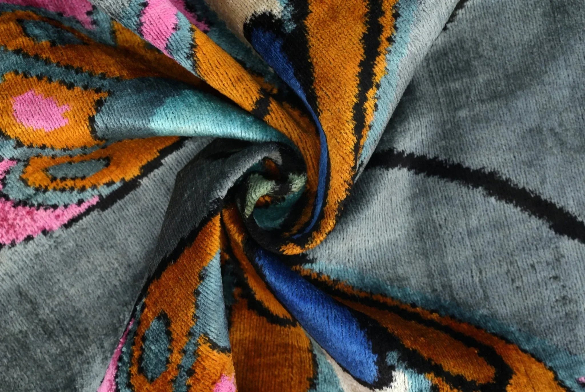 Handmade Velvet Throw Pillow with Colorful Butterfly Design - High-Quality 20x20 Inch Decorative Accent with Premium Down Feather Insert Canvello