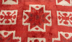 Handmade Velvet Throw Pillow with Red and Cream Geometric Star Design - High-quality 20x20 Inch... - House Of Avana