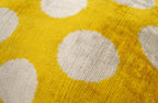 Handmade Yellow Polka Dot Throw Pillow - 16x24 Inch, Vegetable Dyed with Premium Down Feather Insert,... - House Of Avana