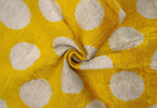 Handmade Yellow Polka Dot Throw Pillow - 16x24 Inch, Vegetable Dyed with Premium Down Feather Insert,... - House Of Avana