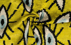 Handmade Yellowish Eye Design Throw Pillow - 16x24 inch, Vegetable Dyed with Premium Down Feather Insert Canvello