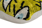 Handmade Yellowish Eye Design Throw Pillow - 16x24 inch, Vegetable Dyed with Premium Down Feather Insert Canvello
