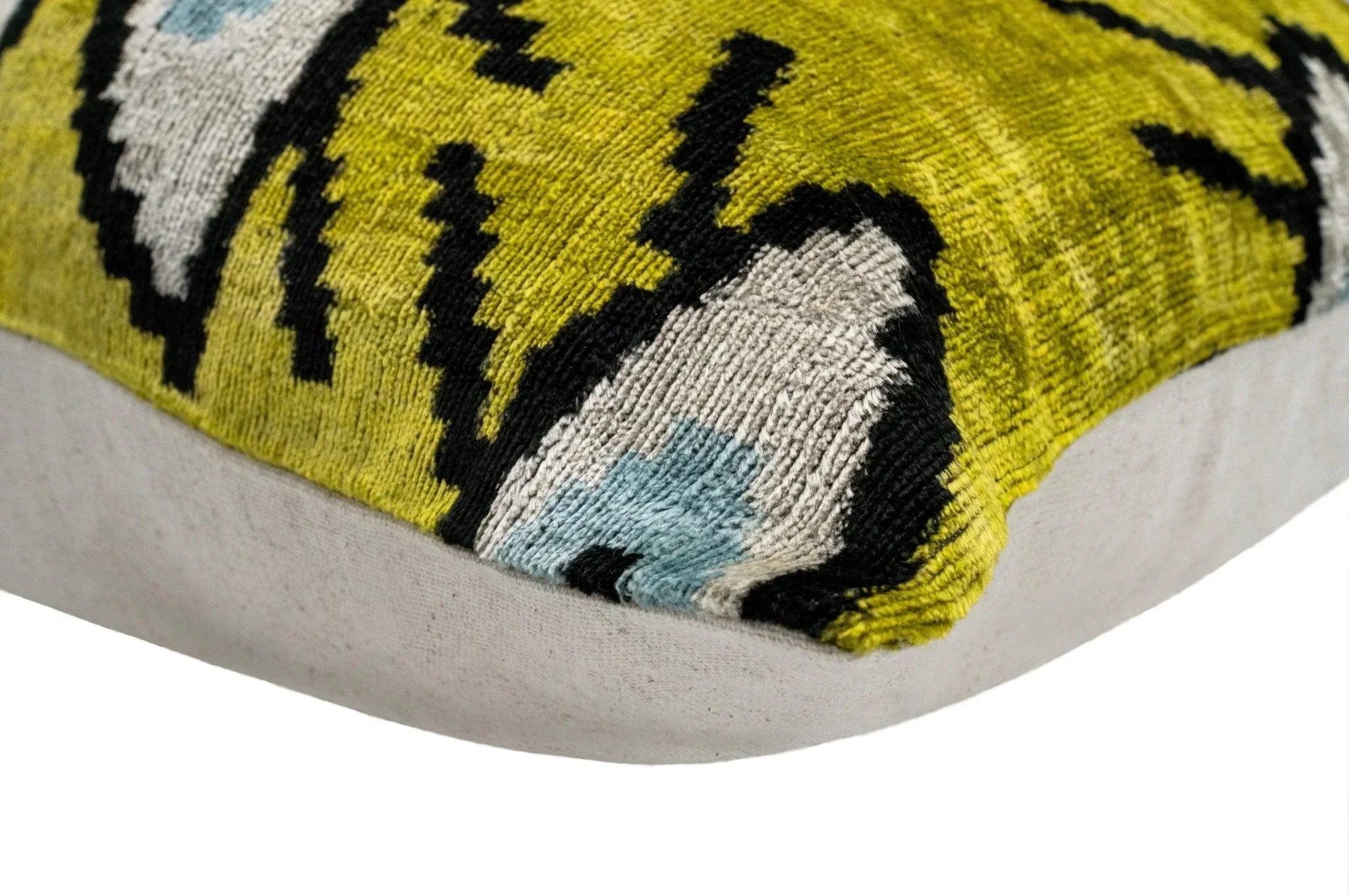 Handmade Yellowish Eye Design Throw Pillow - 16x24 inch, Vegetable Dyed with Premium Down Feather Insert Canvello