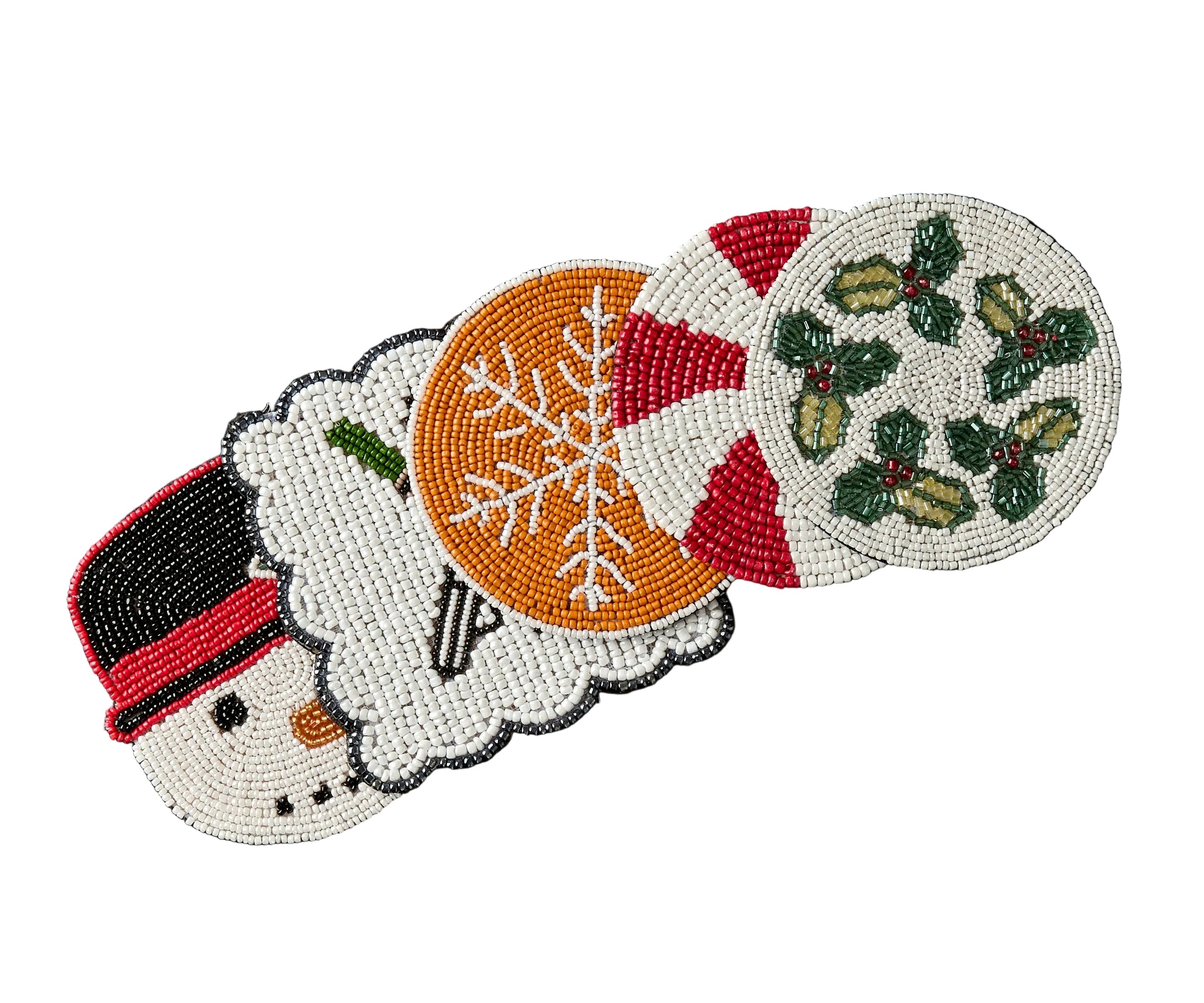 Handmade Beaded Holiday Coaster – Christmas Table Decor by Payton James