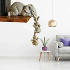 Handmade Cute Elephant Hug Baby Sculpture - House Of Avana