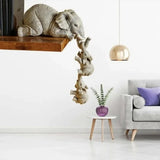 Handmade Cute Elephant Hug Baby Sculpture House Of Avana