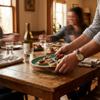 House of Avana Blue Round Mango Wood Platter