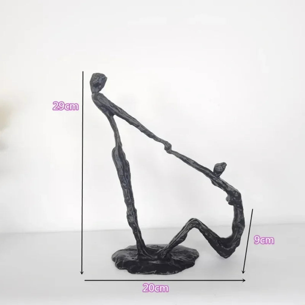 Abstract Sculpture - Modern Iron Dancer | Iron Figure Sculpture | base detail | Abstract home decor | House of Avana