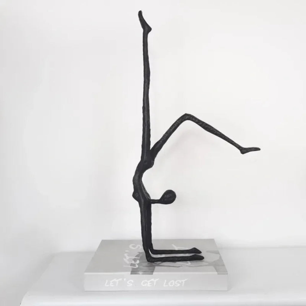 Abstract Sculpture - Modern Iron Dancer | Iron Figure Sculpture | side view | Abstract home decor | House of Avana