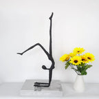Abstract Sculpture - Modern Iron Dancer | Iron Figure Sculpture | detail view | Abstract home decor | House of Avana