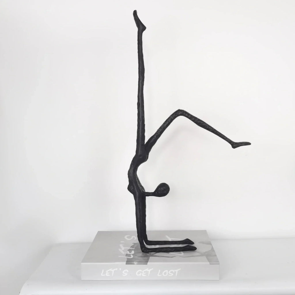 Abstract Sculpture - Modern Iron Dancer | Iron Figure Sculpture | angle view | Abstract home decor | House of Avana