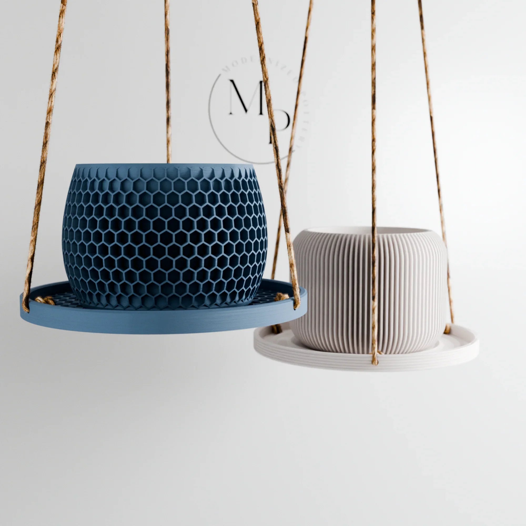 Hanging Plant Pot Tray | Honeycomb, top view - House Of Avana