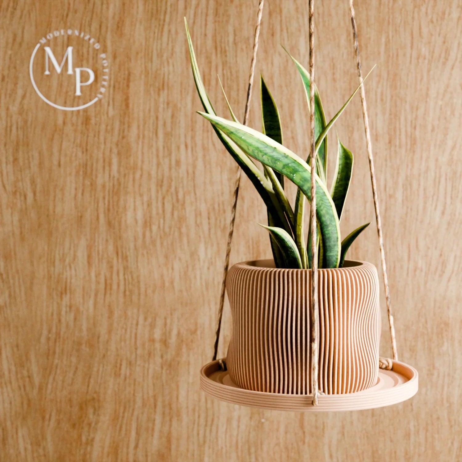 Hanging Plant Pot Tray | Puddle, side view - House Of Avana
