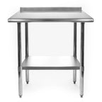 Heavy Duty 30 x 24 inch Stainless Steel Restaurant Kitchen Prep Work Table with Backsplash