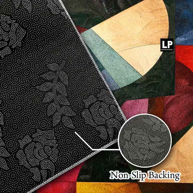 Heavy-Duty Non-Slip Abstract Geometric Velvet Area Carpet