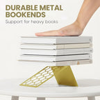 Honeycomb Metal Bookend – Modern Geometric Book Holder Geomod