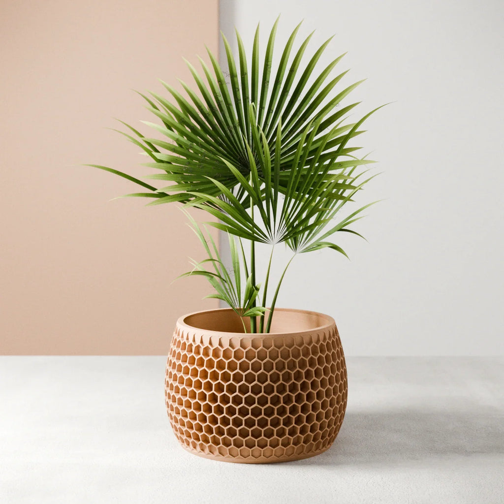 Honeycomb Planter, back view - House Of Avana