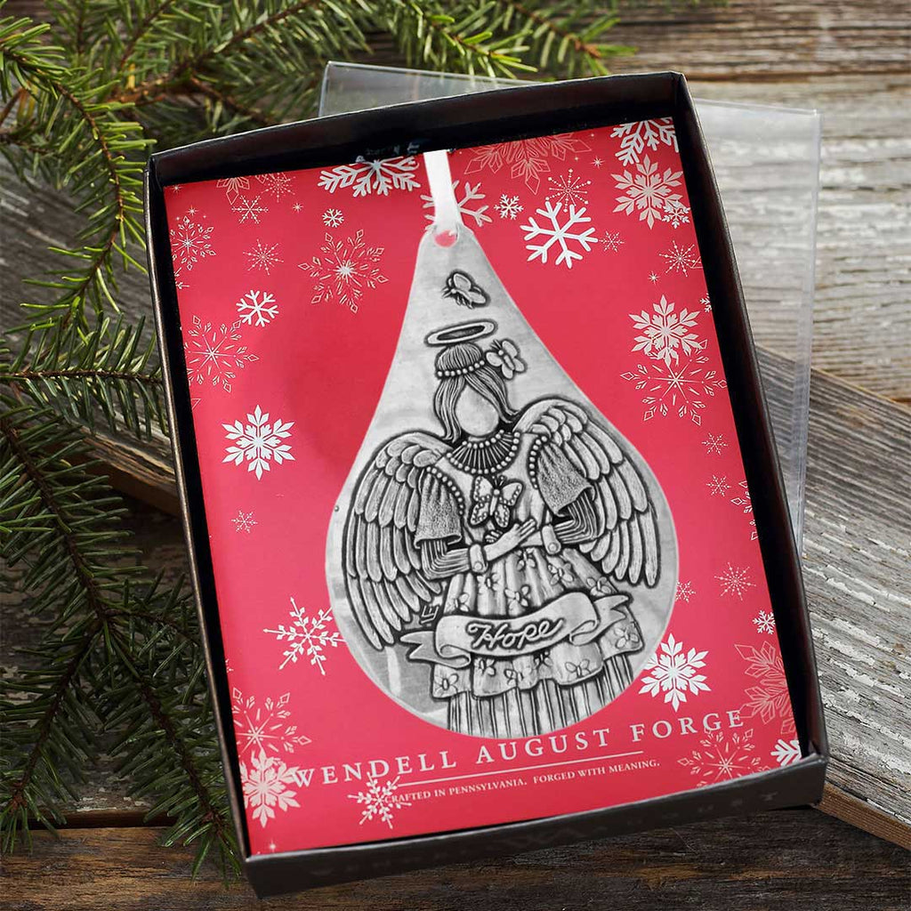 Hope Angel Teardrop Ornament