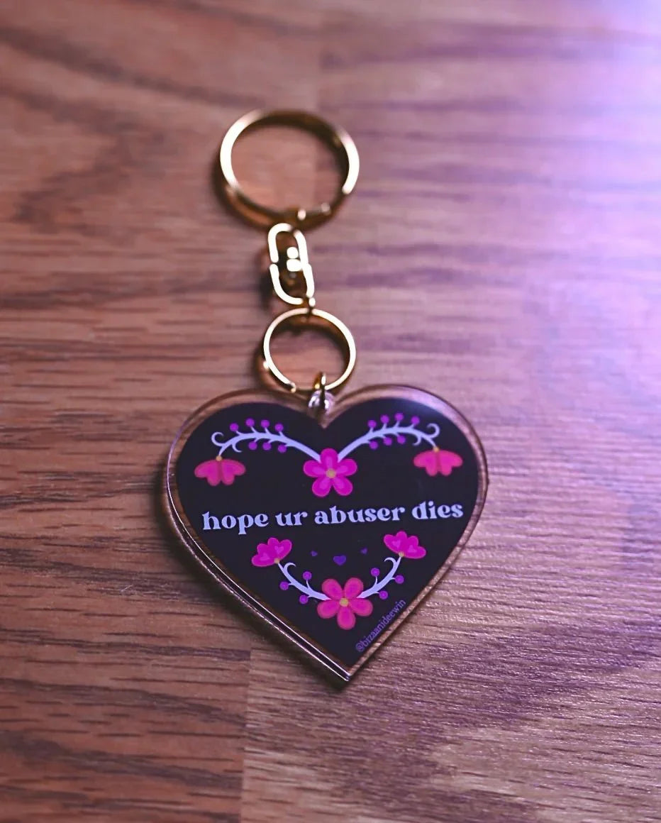 Hope Ur Abuser Dies Keychain Bizaanide'ewin