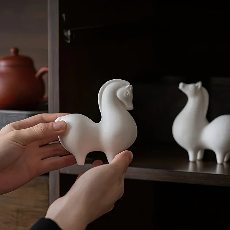 Horse Figurine - Decorative Ceramic White