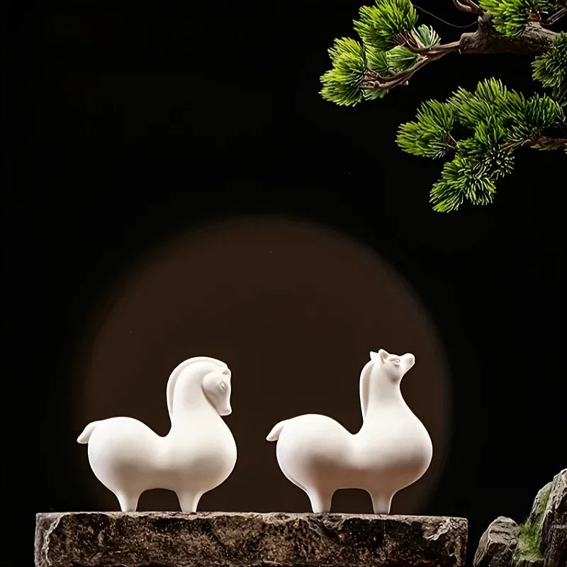 Horse Figurine - Decorative Ceramic White