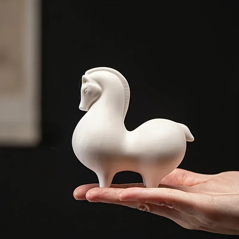 Horse Figurine - Decorative Ceramic White