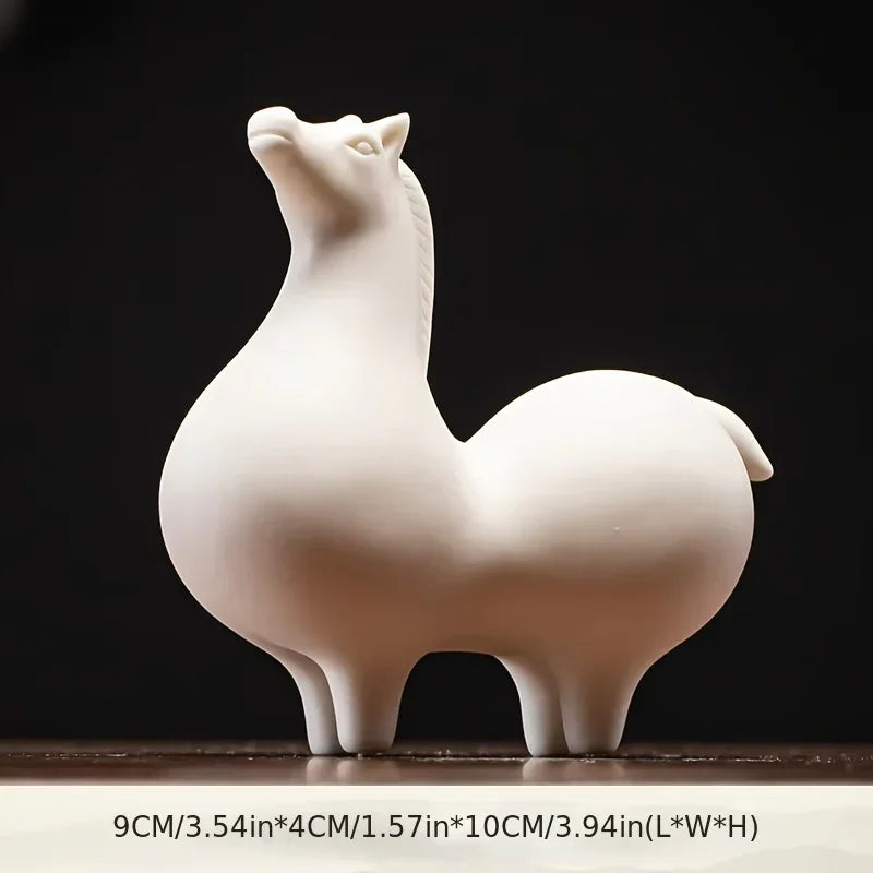 Horse Figurine - Decorative Ceramic White